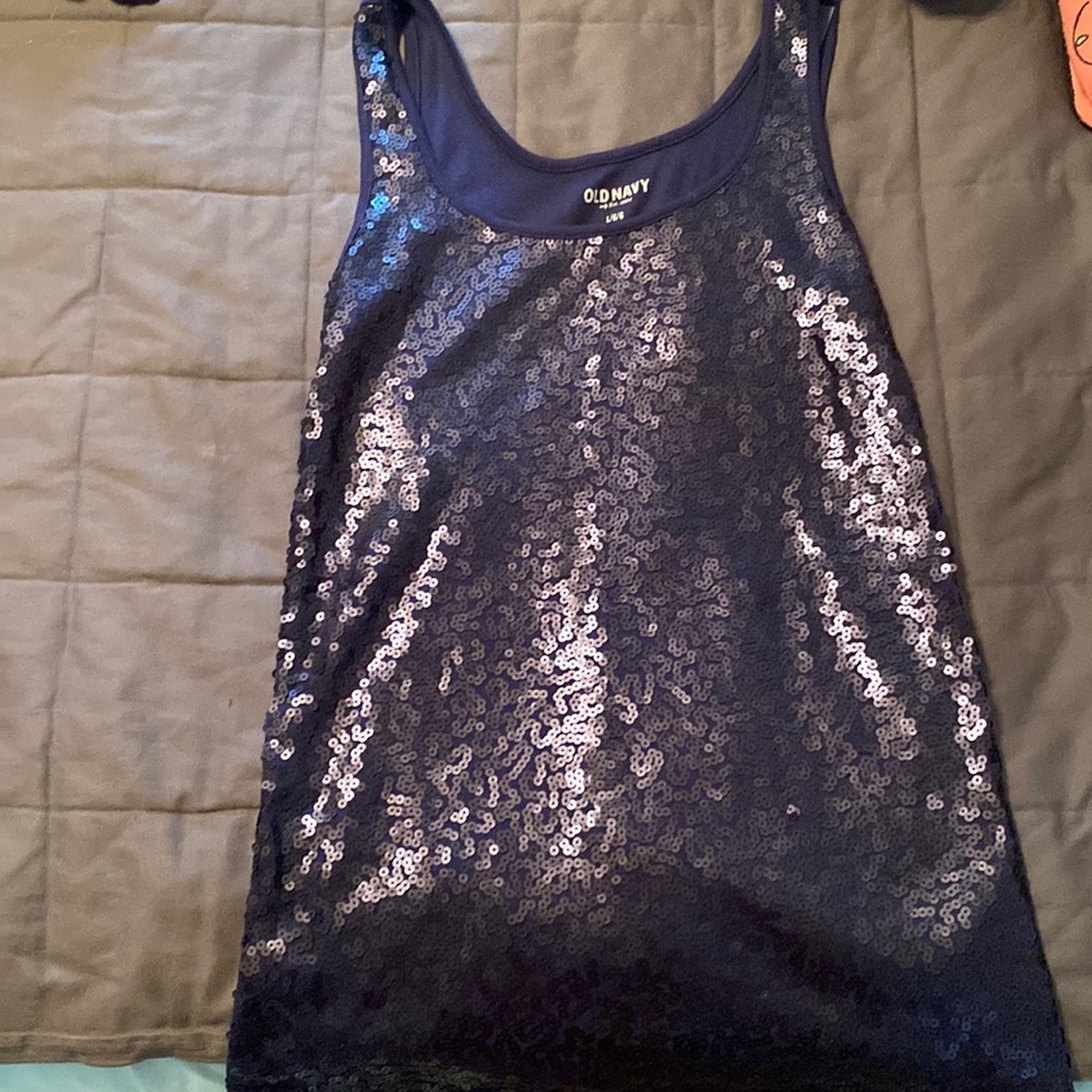 17. Old Navy Blue Sequins Tank Top Never Worn